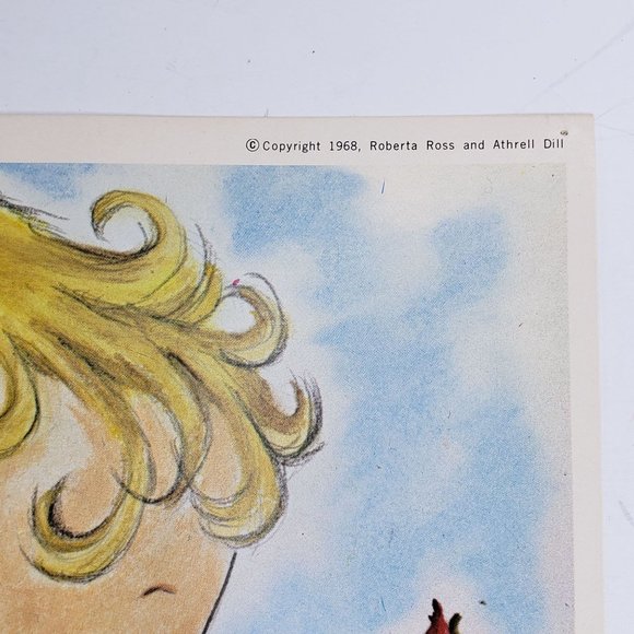 Vintage 1968 Classroom Poster Print Atrelle Dill Roberta Ross February Cupid - Picture 3 of 5